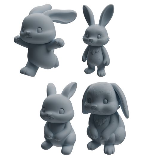 MRY-SFW LYTR1047 Cartoon Rabbit Animal Modern Model 4 pcs