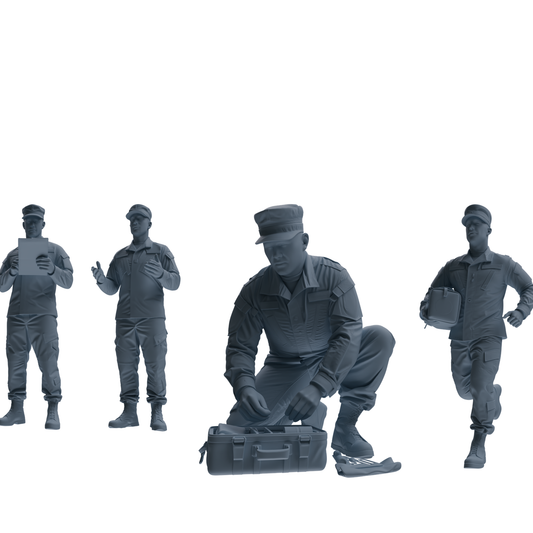 MRY-SFW SSTR248 Modern U.S. Army Medic Four-Person Group – LCD 3D printed resin model kit, image 1