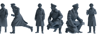 MRY-SFW LYGR705 WWII German Army War Scene Six-Person Daily Routine Group