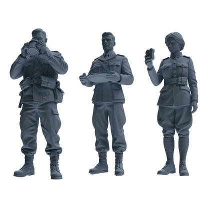 MRY-SFW SSTR200 Miniatures Soldier Model Kit Meal Time Soldier Pose Modern Model 3 pcs