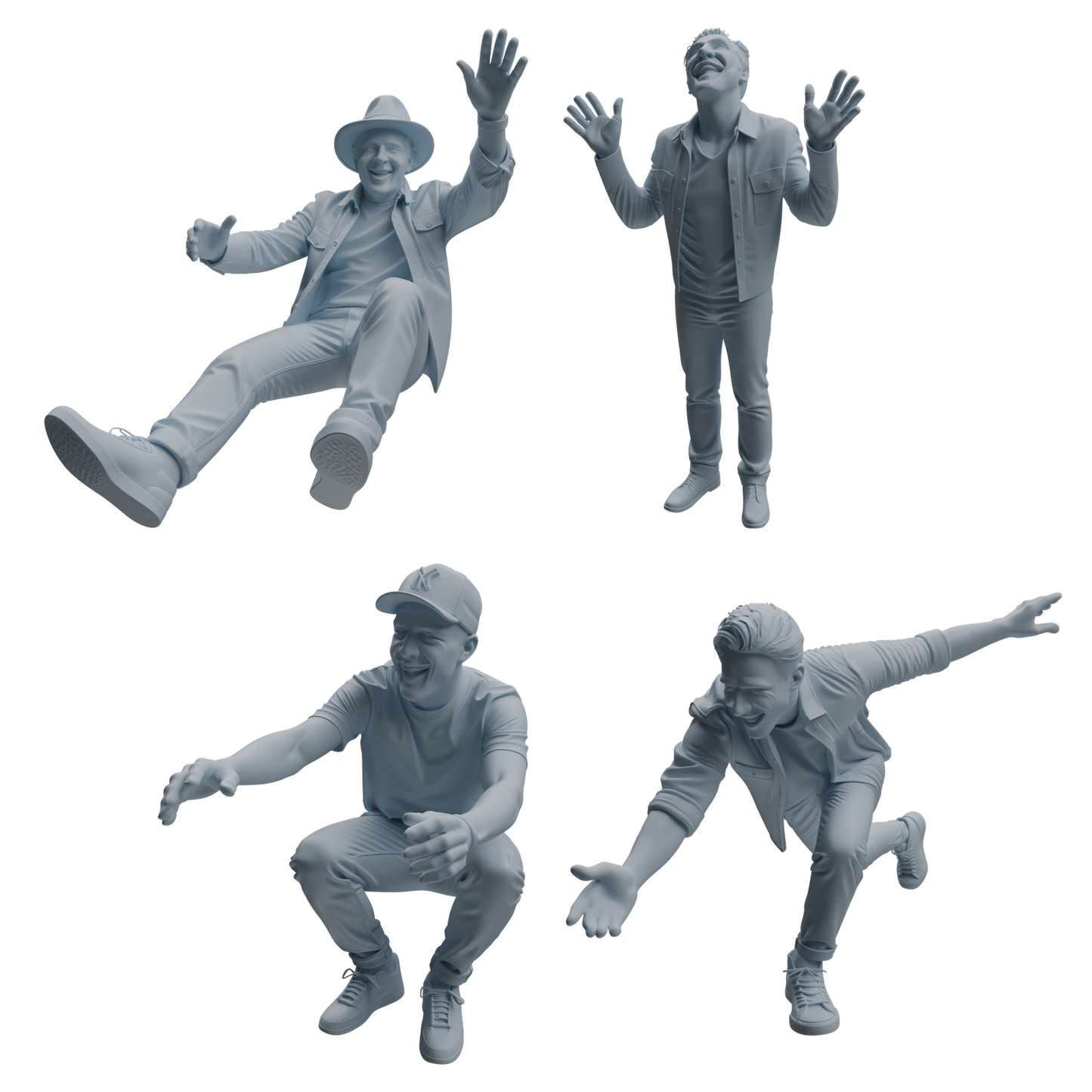 MRY-SFW LYTR1041 Joyful Interactive Male Character Modern Model 4 pcs