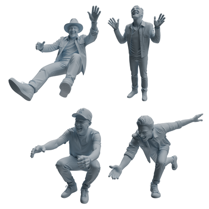 MRY-SFW LYTR1041 Joyful Interactive Male Character Modern Model 4 pcs
