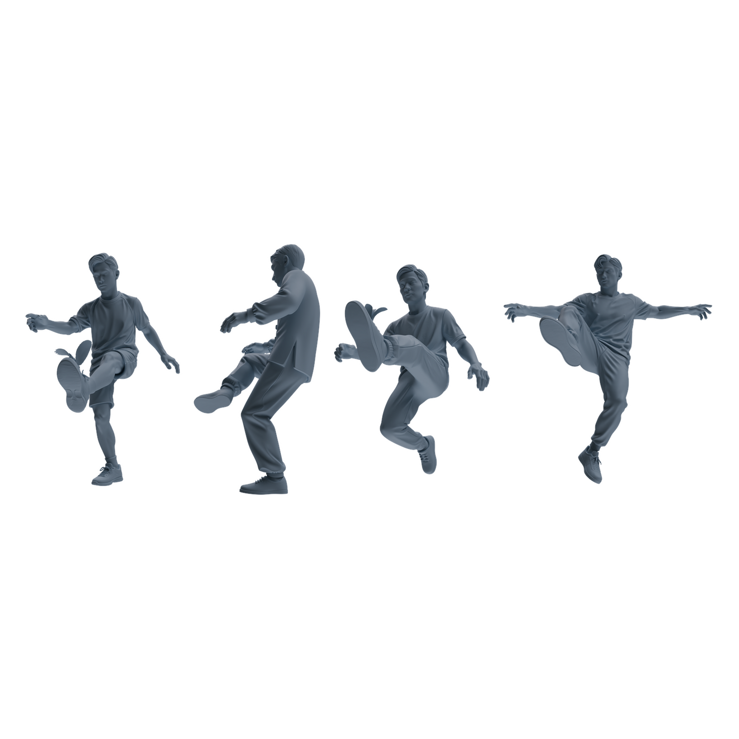 MRY-SFW LYTR796 Shuttlecock Kicking Figure Modern Model 4 pcs Miniature Car Diorama Figures Scene Props Accessories Resin
