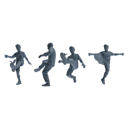 MRY-SFW LYTR796 Shuttlecock Kicking Figure Modern Model 4 pcs Miniature Car Diorama Figures Scene Props Accessories Resin