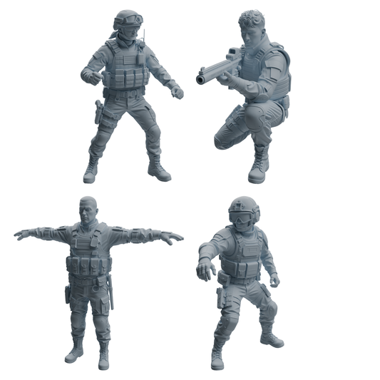 MRY-SFW LYTR954 Tactical Gear SWAT Officer Character Modern Model 4 pcs