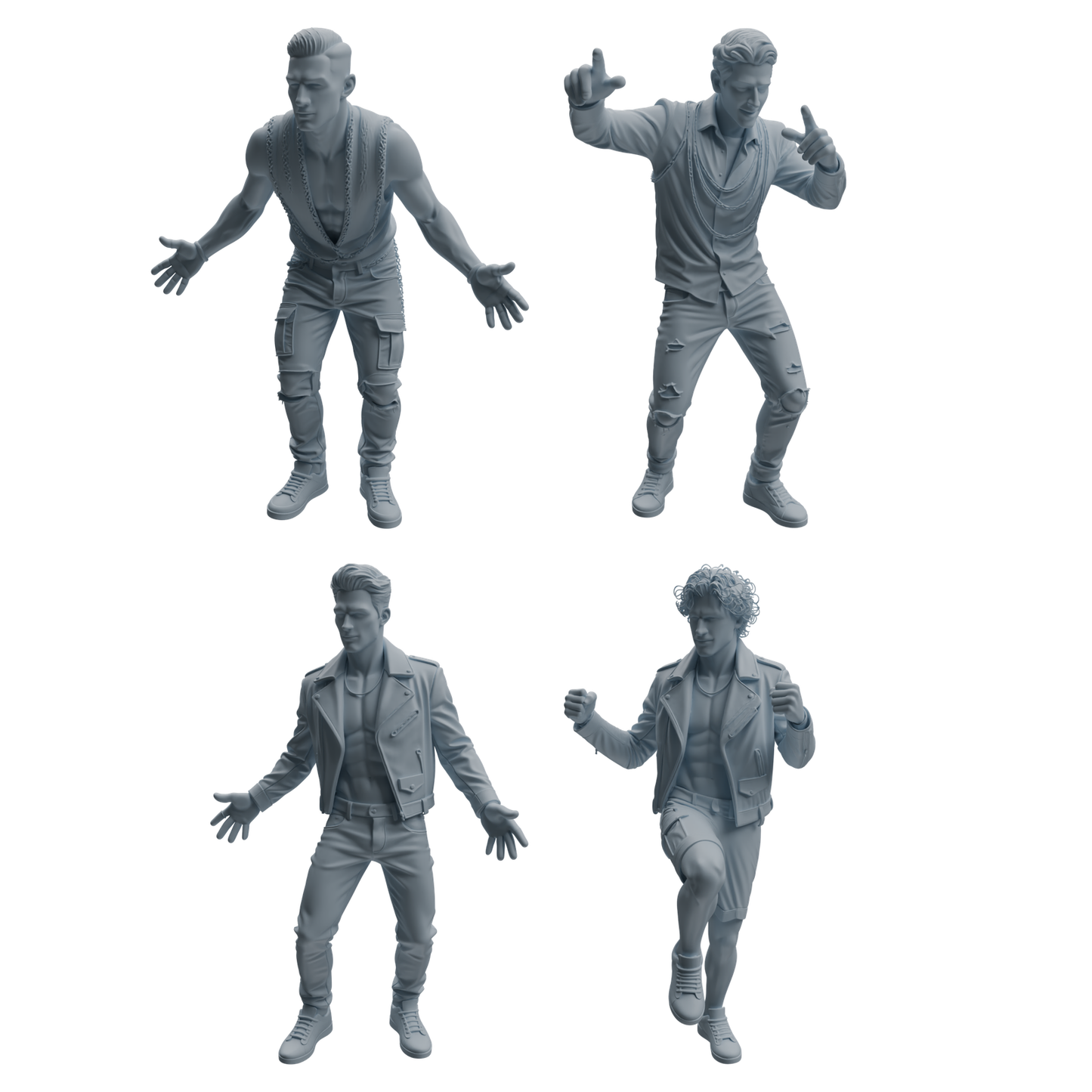 MRY-SFW LYTR928 Nightclub Party Man Character Modern Model 4 pcs