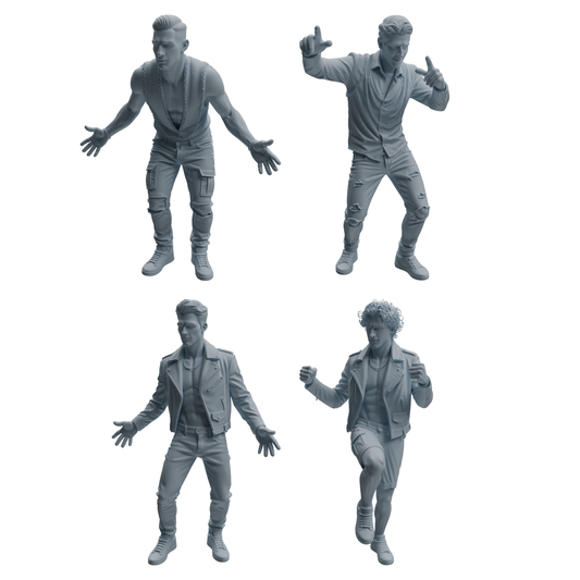 MRY-SFW LYTR928 Nightclub Party Man Character Modern Model 4 pcs