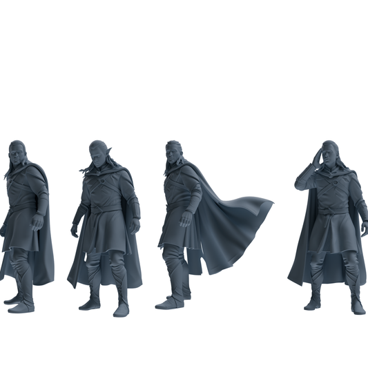 MRY-SFW SSTR310 Medieval Elf-King Garrison Four-Person Group – LCD 3D printed resin model kit, image 1