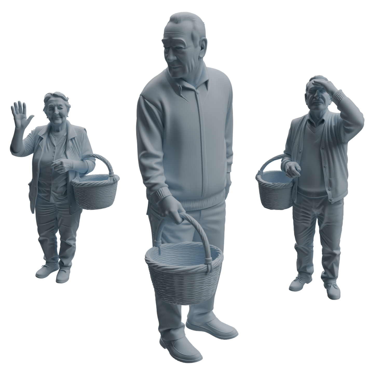 MRY-SFW LYTR993 Elderly People Grocery Shopping Character Modern Model 3 pcs