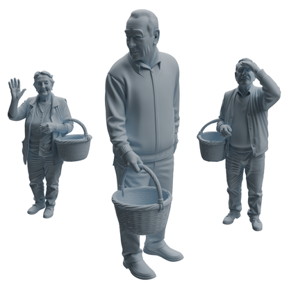 MRY-SFW LYTR993 Elderly People Grocery Shopping Character Modern Model 3 pcs