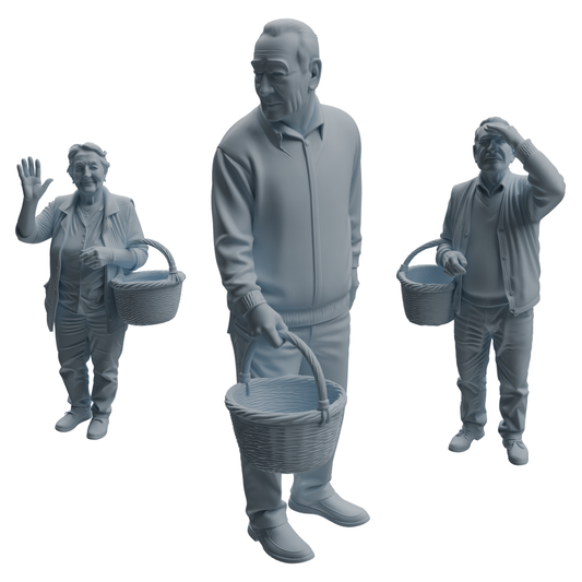 MRY-SFW LYTR993 Elderly People Grocery Shopping Character Modern Model 3 pcs