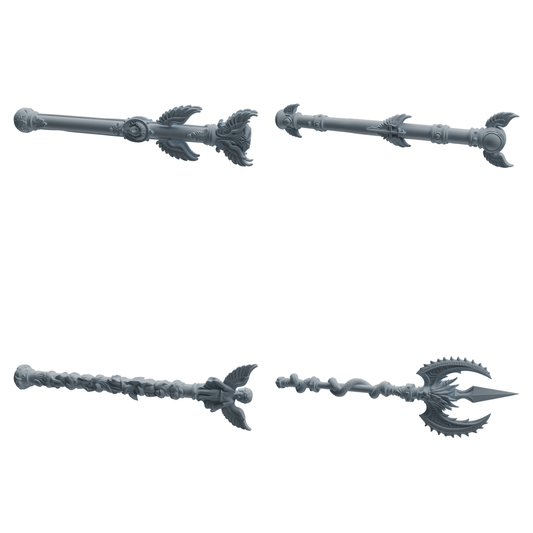 MRY-SFW LYGS424 Winged Decorative Scepter and Trident Weapon Modern Model 4 pcs