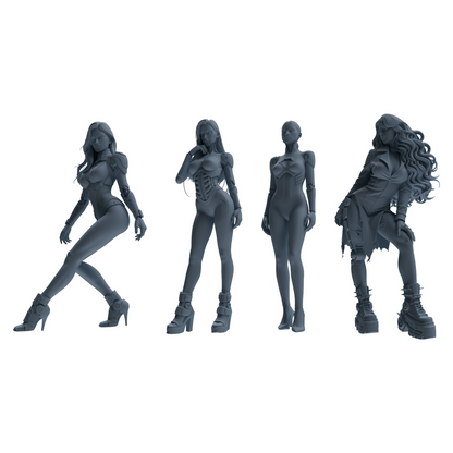 MRY-SFW LYTR867 Cyber Modified Woman Figure Modern Model 4 pcs