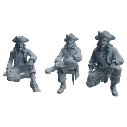 MRY-SFW LYTR1093 Sitting Pose Pirate Character Modern Model 3 pcs
