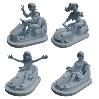 MRY-SFW LYTR1051 Amusement Park Bumper Car Female Character Modern Model 4 pcs