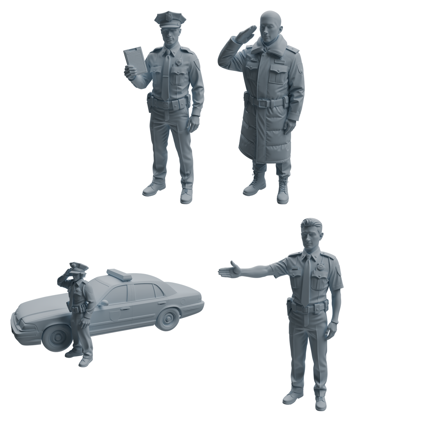 MRY-SFW LYTR959 Multi-Scenario Male Police Officer Character Modern Model 4 pcs