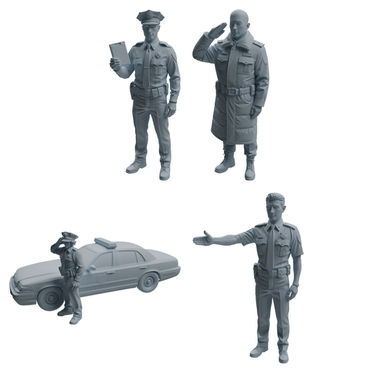 MRY-SFW LYTR959 Multi-Scenario Male Police Officer Character Modern Model 4 pcs