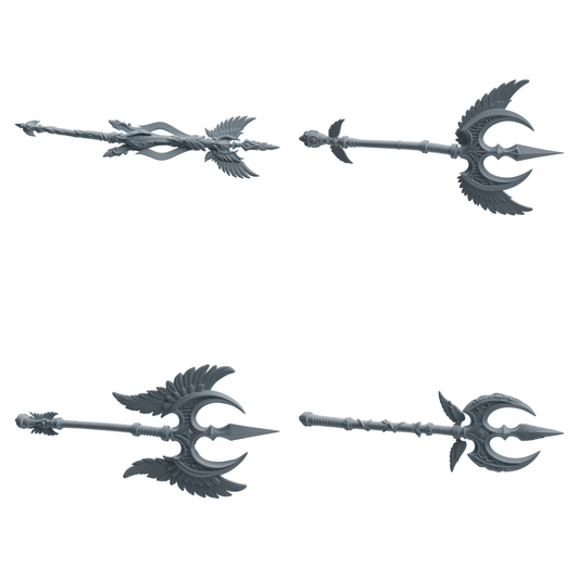 MRY-SFW LYGS410 Winged Decorative Trident Weapon Modern Model 4 pcs
