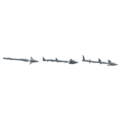MRY-SFW LYGS430 Beast Head Carved Long Blade Weapon Modern Model 3 pcs