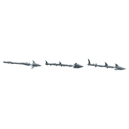 MRY-SFW LYGS430 Beast Head Carved Long Blade Weapon Modern Model 3 pcs