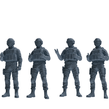 MRY-SFW SSTR347 Modern American Mercenary Conversation Four-Person Group