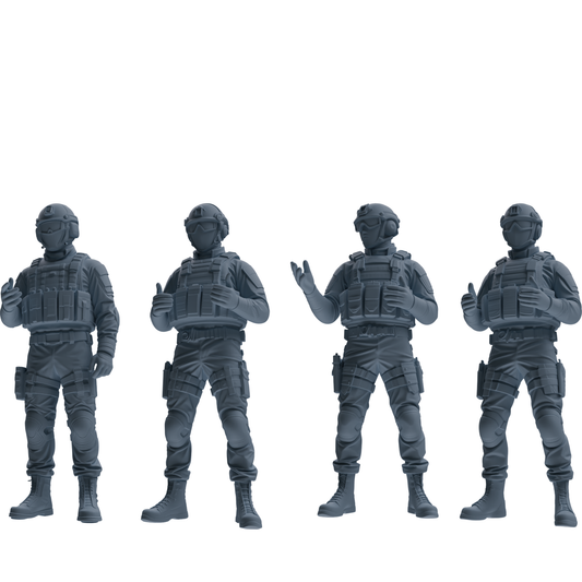 MRY-SFW SSTR347 Modern American Mercenary Conversation Four-Person Group