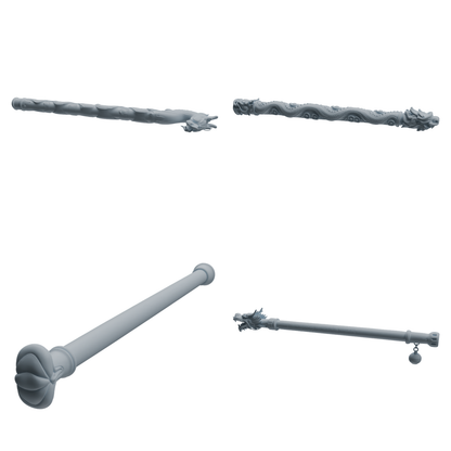 MRY-SFW LYGS413 Dragon Pattern Decorative Staff Weapon Modern Model 4 pcs