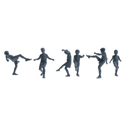 MRY-SFW LYTR811 Child Soccer Player Figure Modern Model 6 pcs Miniature Car Diorama Figures Scene Props Accessories Resin