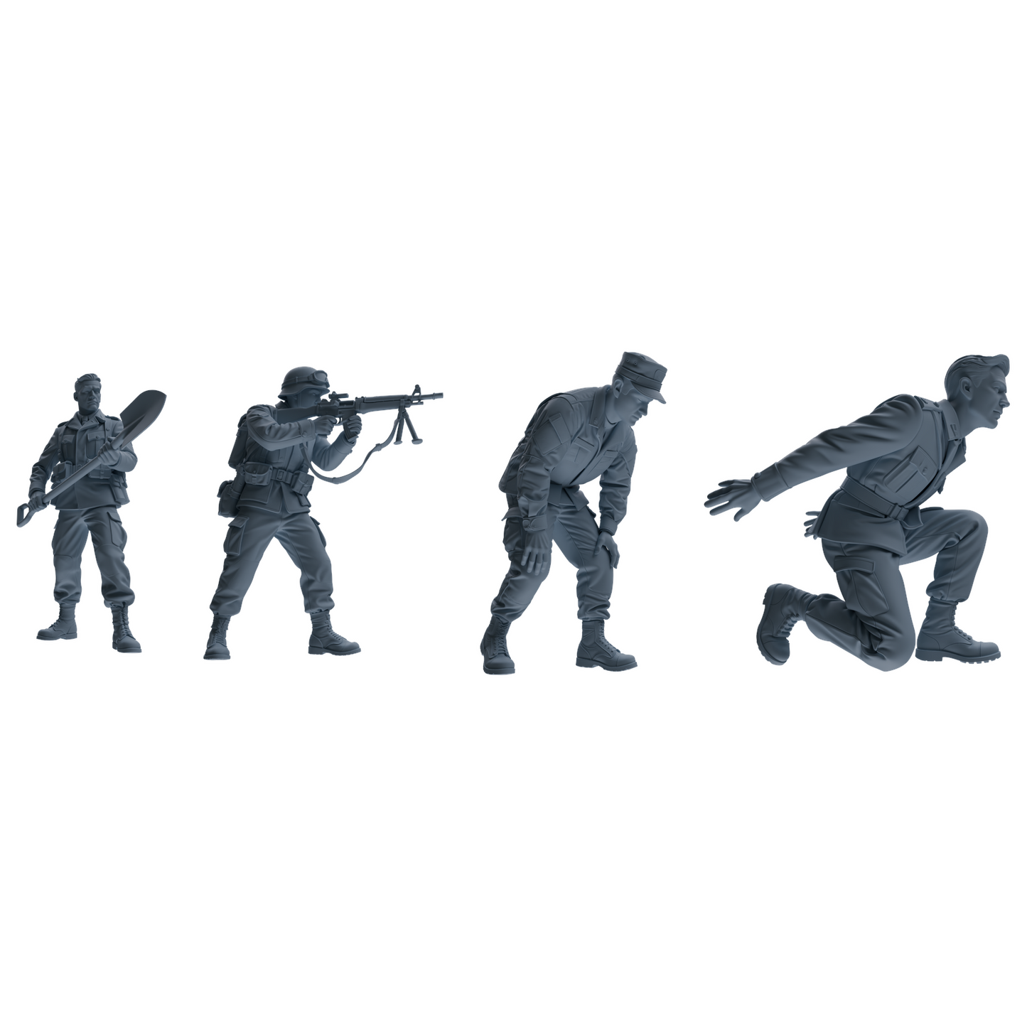 MRY-SFW SSTR185 Miniatures Soldier Model Kit Combat Engineer Soldier Pose Modern Model 4 pcs