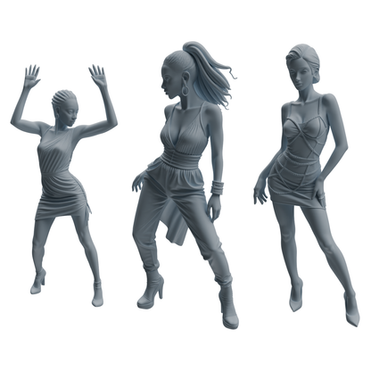 MRY-SFW LYTR931 Nightclub Style Woman Character Modern Model 3 pcs