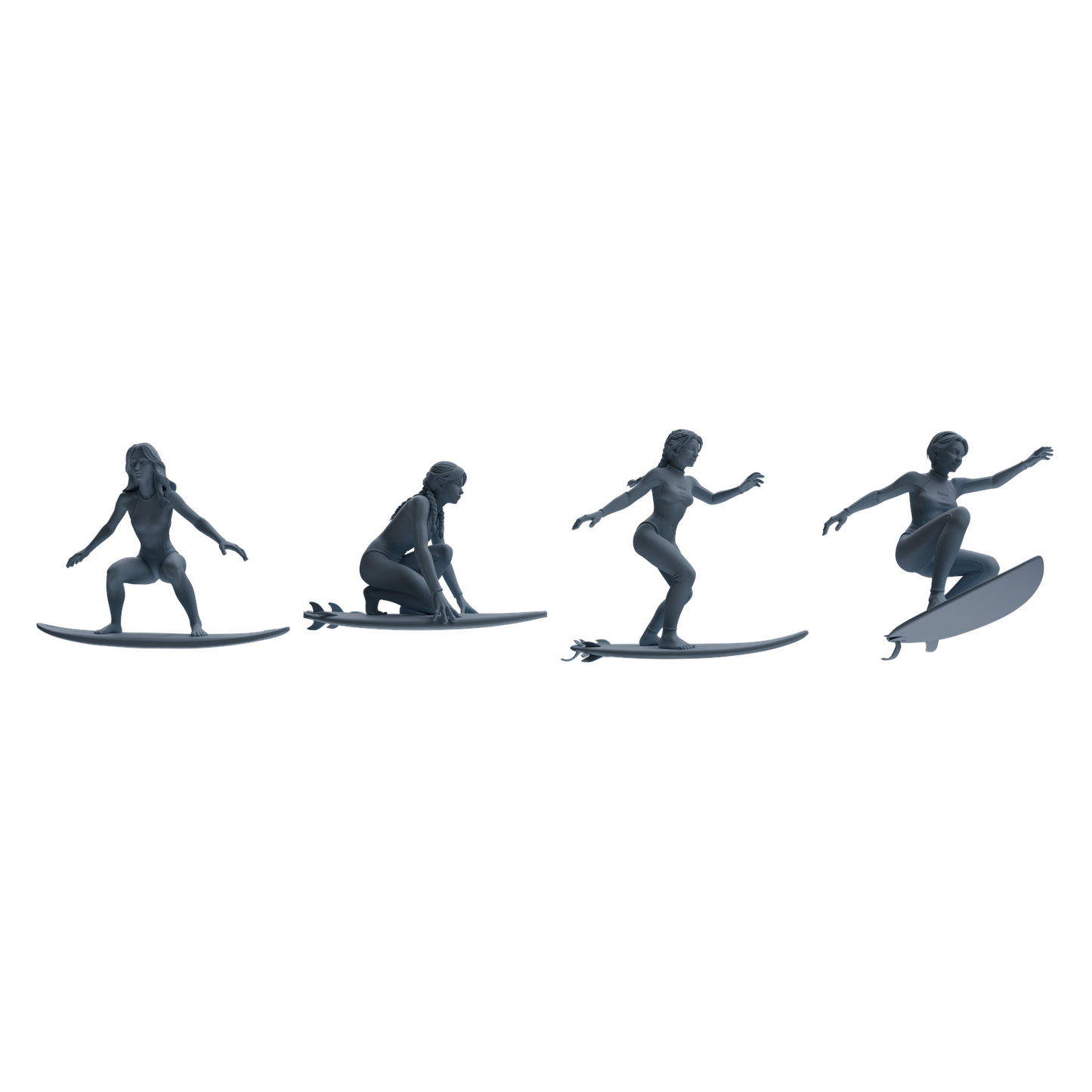 MRY-SFW LYTR790 Surfing Figure Modern Model 4 pcs Miniature Car Diorama Figures Scene Props Accessories Resin