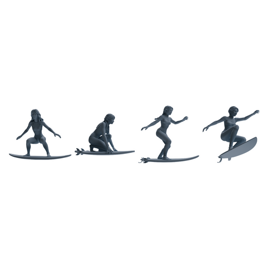 MRY-SFW LYTR790 Surfing Figure Modern Model 4 pcs Miniature Car Diorama Figures Scene Props Accessories Resin