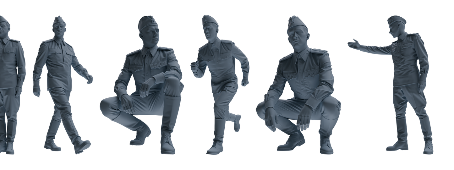 MRY-SFW LYGR731 WWII Soviet Army War Scene Six-Person Daily Routine Group