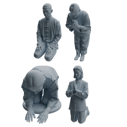 MRY-SFW LYTR1087 Traditional Clothing Kneeling Character Modern Model 4 pcs