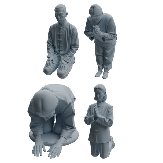 MRY-SFW LYTR1087 Traditional Clothing Kneeling Character Modern Model 4 pcs