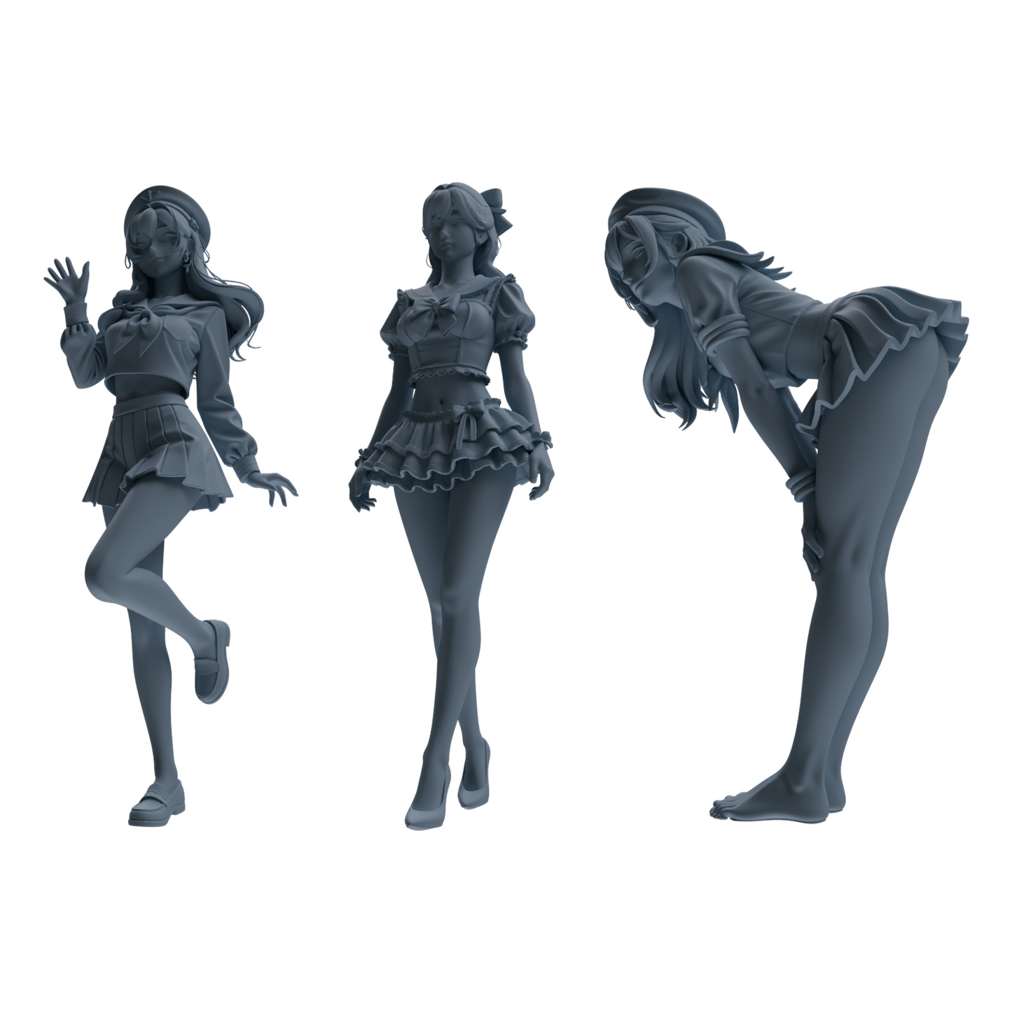 MRY-SFW LYTR883 Sailor Uniform Girl Figure Modern Model 3 pcs