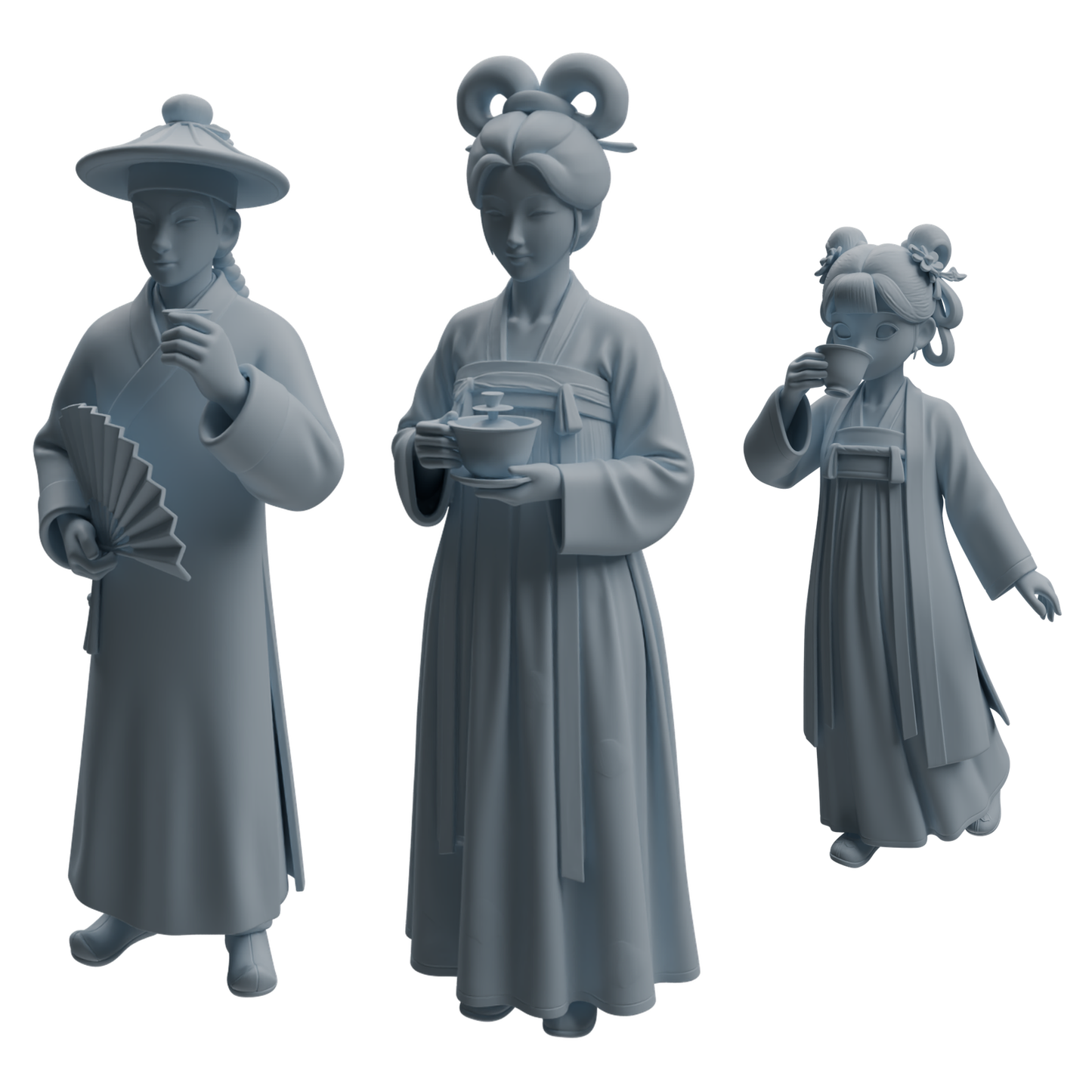 MRY-SFW LYTR982 Ancient Lady Tea Ceremony Character Modern Model 3 pcs