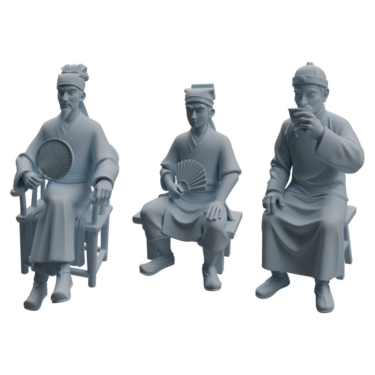 MRY-SFW LYTR979 Ancient Literati Gentleman Character Modern Model 3 pcs