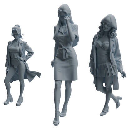 MRY-SFW LYTR1001 Stylish Female Doctor Character Modern Model 3 pcs