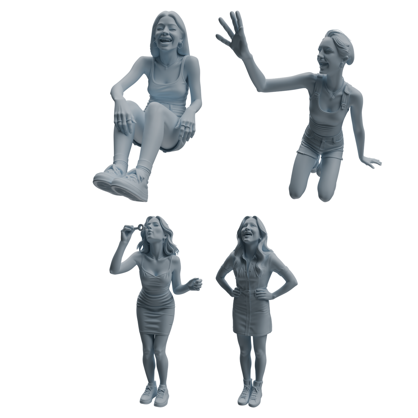 MRY-SFW LYTR1042 Joyful Interactive Female Character Modern Model 4 pcs