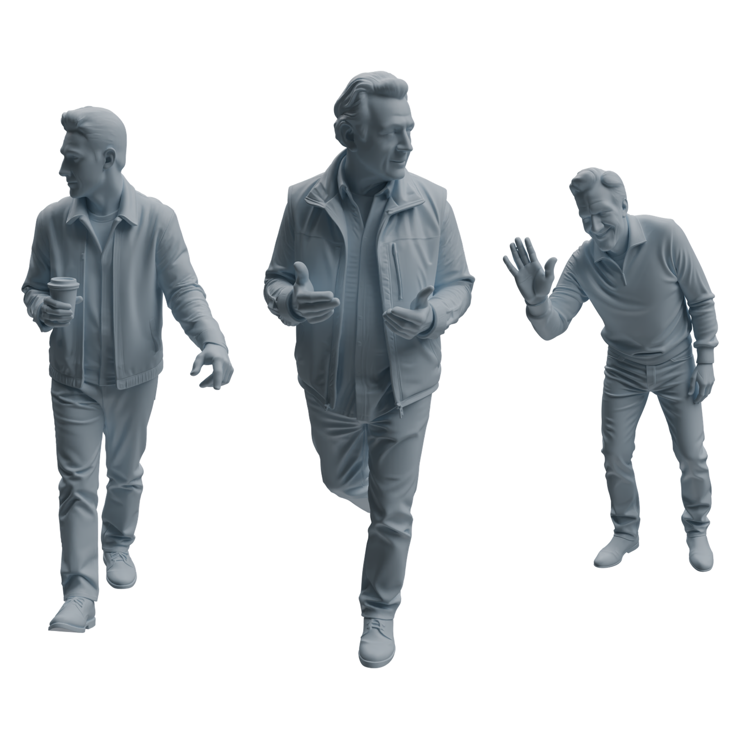 MRY-SFW LYTR991 Urban Commuter Man Character Modern Model 3 pcs