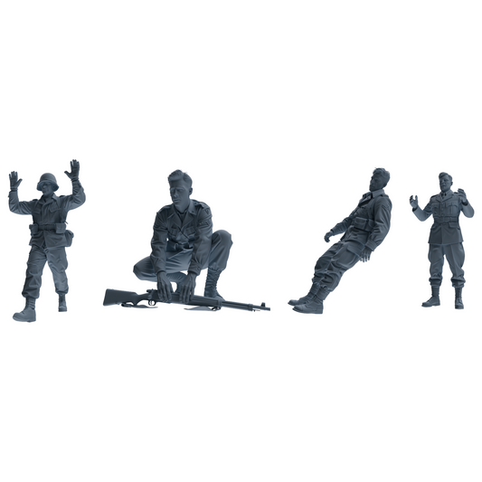 MRY-SFW SSTR198 Surrender Injured Soldier Pose Modern Model  – LCD 3D printed resin model kit, image 1