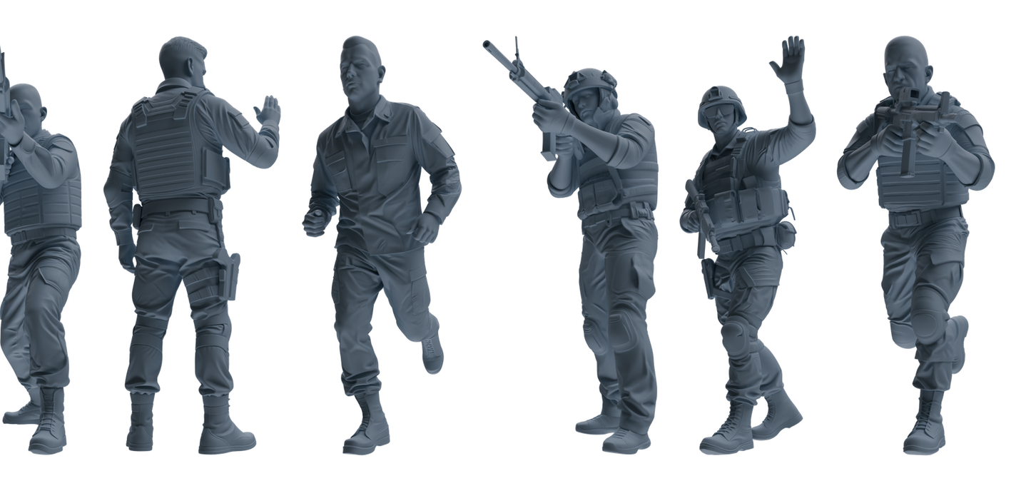 MRY-SFW SSTR027 Miniatures Soldier Model Kit 1993 Mogadishu Black Hawk Helicopter Soldier Assault Six-Person Group