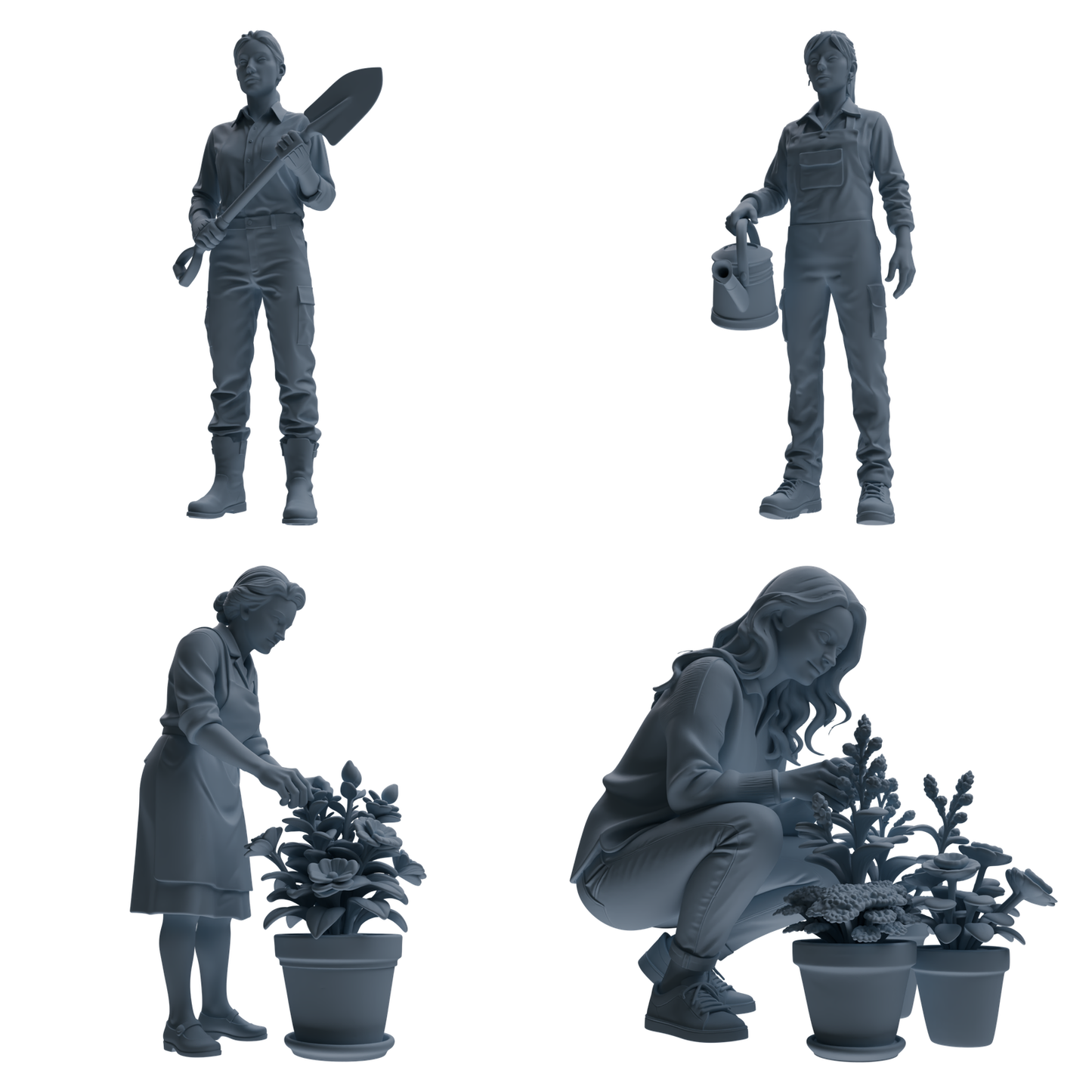 MRY-SFW LYTR921 Gardening Woman Multi-pose Modern Model 4 pcs