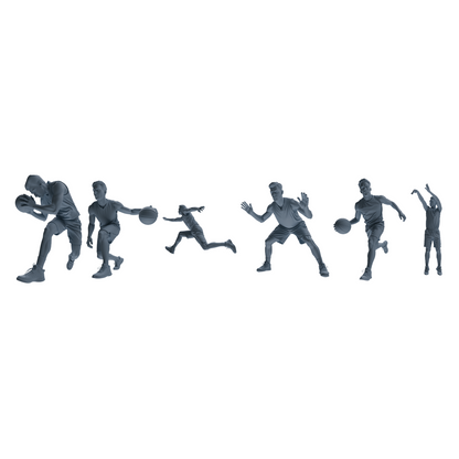 MRY-SFW LYTR806 Male Basketball Player Figure Modern Model 6 pcs Miniature Car Diorama Figures Scene Props Accessories Resin