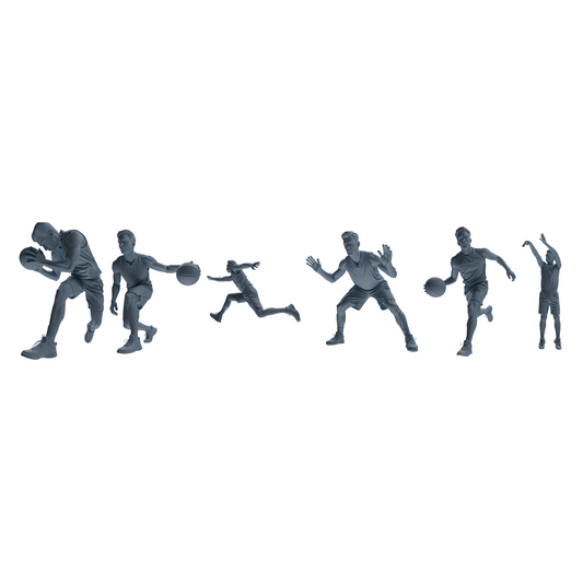 MRY-SFW LYTR806 Male Basketball Player Figure Modern Model 6 pcs Miniature Car Diorama Figures Scene Props Accessories Resin