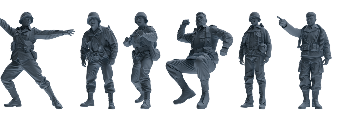 MRY-SFW SSTR066 Miniatures Soldier Model Kit Saving Ryan in Normandy WWII U.S. Army Six-Person Horseplay Group