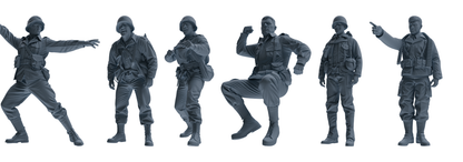 MRY-SFW SSTR066 Miniatures Soldier Model Kit Saving Ryan in Normandy WWII U.S. Army Six-Person Horseplay Group
