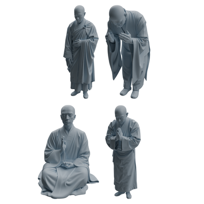 MRY-SFW LYTR1081 Buddha-worshipping Monk Character Modern Model 4 pcs