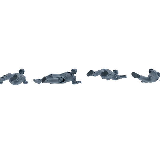 MRY-SFW SSTR241 Modern French Wounded Soldiers Four-Person G – LCD 3D printed resin model kit, image 1